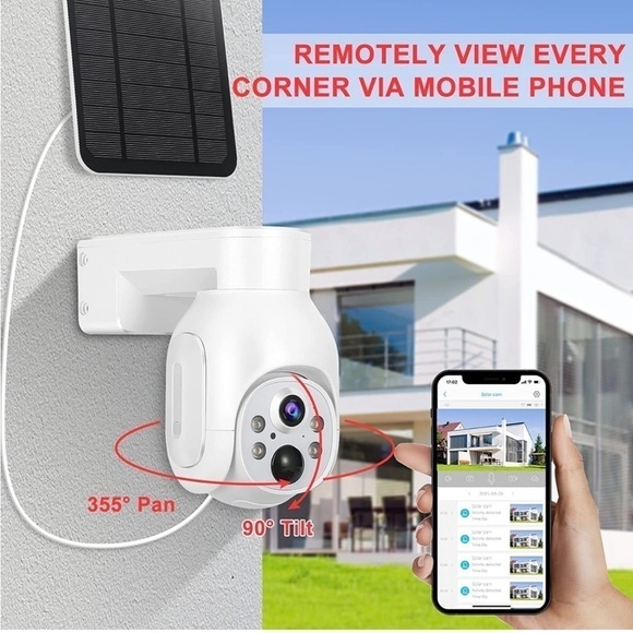 Brand New Wireless Outdoor Solar Powered Wi-Fi Security Camera w/ Recording - Picture 3 of 10